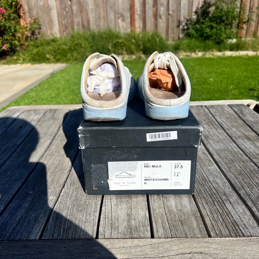 *As Is* Rag & Bone ‘Rb1’ Backless Mule Sneaker Wh… - image 4